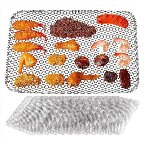 10 pièces gril décoration antiadhésif barbecue Grates 12x16 pouce maille tapis poêle pour extérieur revêtements (1/5)