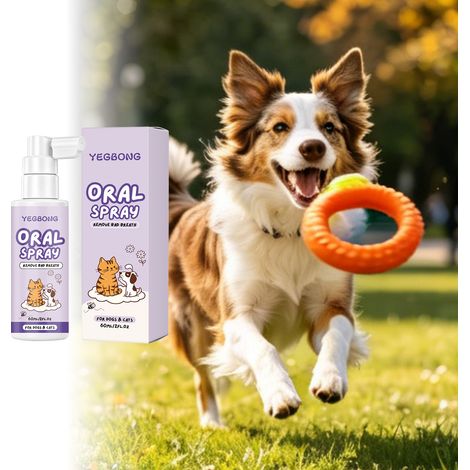 Mundspray für Haustiere für frischen Atem, reinigt sanft Zahnfleisch und Mundspalten, geeignet für Katzen und Hunde – 60 ml -- DE (1/5)