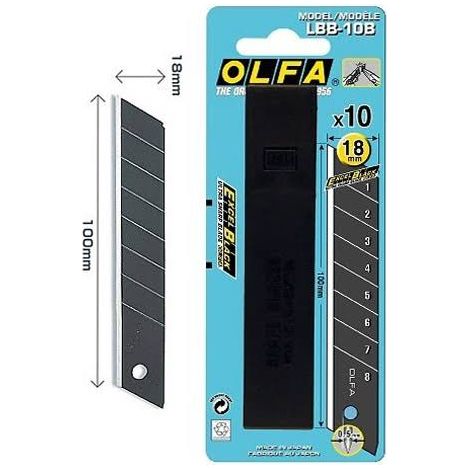 Lame da taglierina Olfa nere Lbb 10b 18mm - Romus