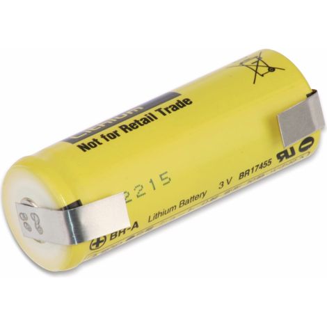 PANASONIC Lithium-Batterie BR-A, mit U-Lötfahne, 3 V-, 1800 mAh