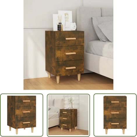 Table de Chevet, Table de nuit, pour Chambre Salon Couloir, Chêne fumé 40x40x66 cm Bois d'ingénierie OIB8171E (1/5)