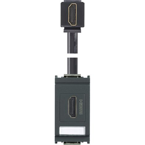 VIMAR - 16334.H Presa HDMI 2.1b con cavo a 90° grigio