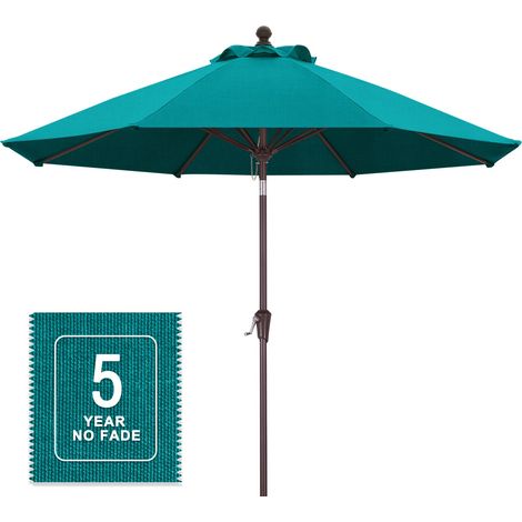 Parasol de terrasse en oléfine de 2,7 m - Ne se décolore pas - Bleu clair (1/5)