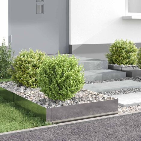 Teenpull – Raseneinfassung 4 pcs 60 x 60 x 20 cm Stahl Silber (1/5)