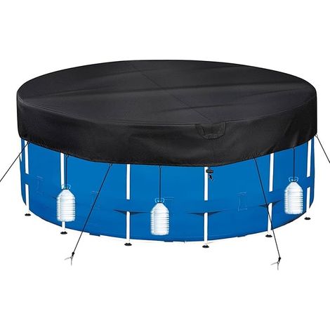 Bâche de Piscine Ronde Ø 462 Ø410-457cm Piscine, UV-Resistente Bâche Piscine, Bache Piscine avec Haubans et Piquets de Sol (1/5)