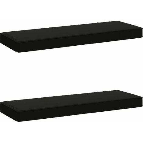 Coussins de banc 2 pièces VUGHT 2 pcs 100 % polyester Noir vidaXL