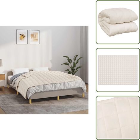 Gewichtsdecke Hellcreme 150x200 cm 7 kg Stoff - Gewichtsdecke - Schlafhilfe - Bettdecke - Daunendecke Alternative - Schwere Decke (1/5)