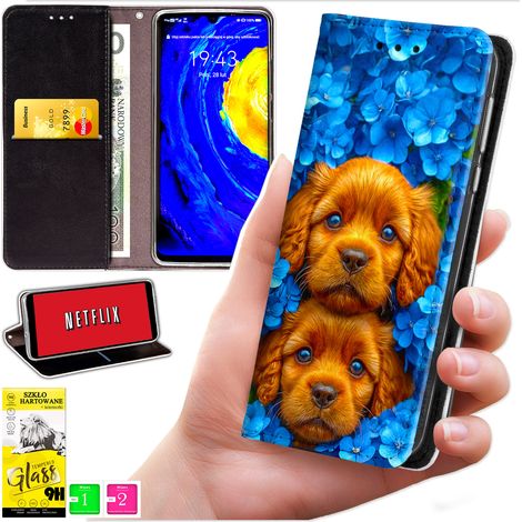 Custodia a portafoglio per Oppo A40 / A40m / A60 5G - cover bluemoon con stampa + vetro 9H (1/5)