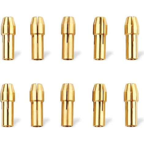 10Pcs 4.8MM Drill Chuck,Mandrin de Serrage en Laiton Tige Mandrins de Précision en Laiton Mini Collet Mandrin Mandrin Serrage à Pince 0.5mm/0.8mm/1.0mm/1.2mm/1.5mm/1.8mm/2.0mm/2.4mm/3.0mm/3.2mm (1/5)
