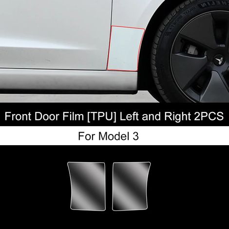 (Pour Model 3 avant) Convient aux Tesla Model 3/Y 2017-2025. Film protecteur invisible en TPU pour portes avant et arrière. Convient également au Model Y Juniper. (1/4)