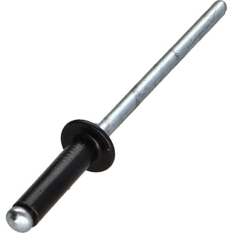 Rivet aveugle Aluminium Tige acier 3X14 Epaisseur de serrage 9 à 11 Tête Ronde Standard RAL9005 noir foncé