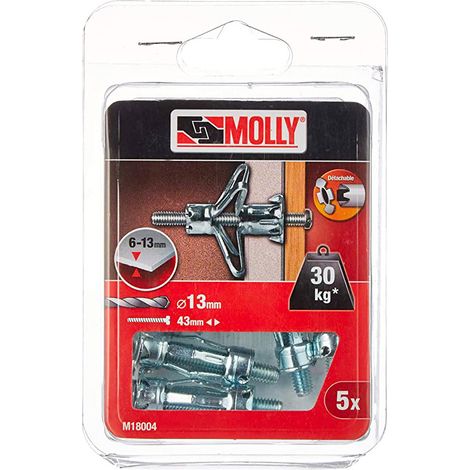 Chevilles métalliques à expansion Ø 6 x 34 mm avec vis M6