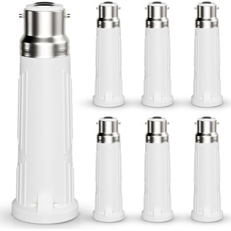 B22 vers E27 Convertisseur de Douille, Adaptateur Baïonnette 9CM extension pour ampoule LED E27, Max 200W 250V, Résistant à la Chaleur 180℃, Lot de 6 (1/5)
