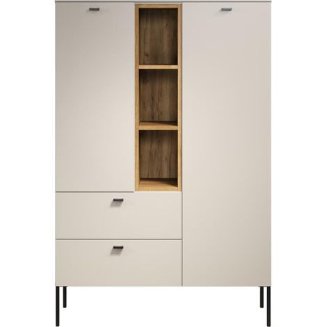 SaoPaulo Vitrinenschrank 2 Türen, 2 Schubladen, 3 Regale Kashmir.
