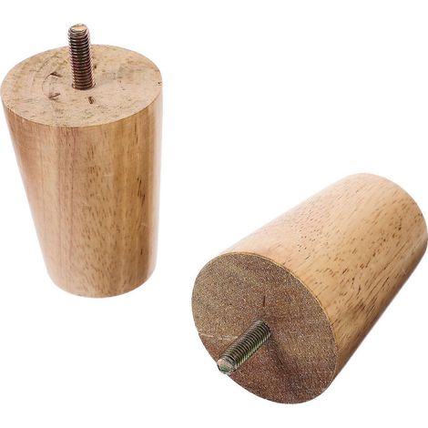Pieds de rechange en bois pour canapés, faciles à installer, grain clair, en alliage d'aluminium, dimensions : 10,50 x 5,20 x 4,50 cm, lot de 2. (1/5)