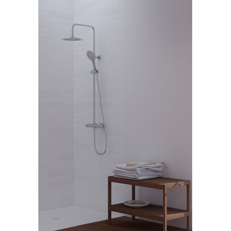Columna de Ducha Wind Blu RD con termostática, Rociador acero inoxidable AISI304 de Ø20 cm. (1/3)