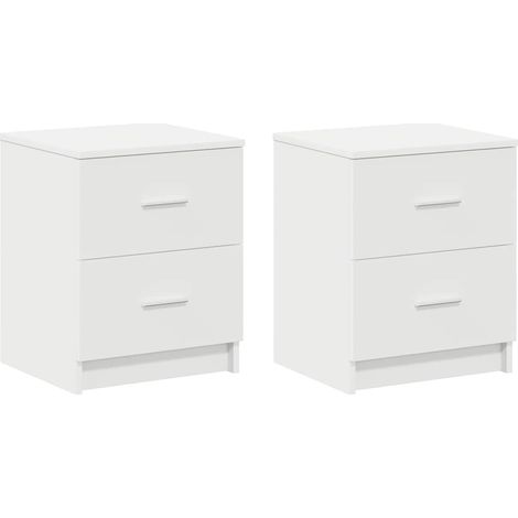 Maison Exclusive - Nachttische 2 Stk. mit 2 Schubladen Weiß 40x36