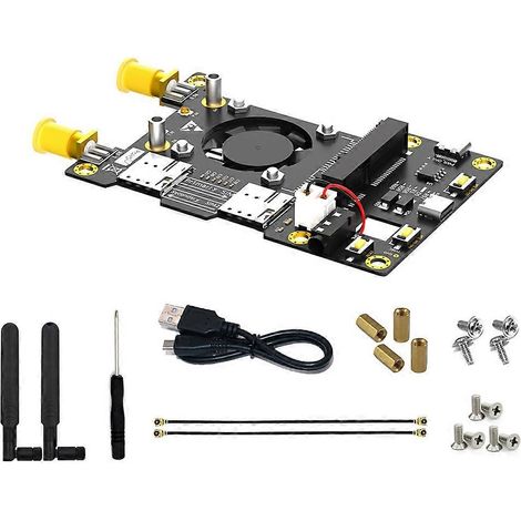 Adaptateur de module sans fil mini PCI-E MPCIe compatible avec le modem WWAN 4G/3G/LTE Raspberry Pi 4/3/2 B+, avec 2 emplacements pour carte Nano SIM et une antenne. (1/5)