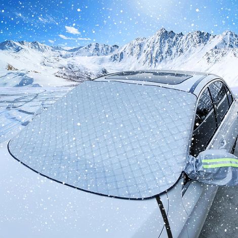 Auto-Windschutzscheibenabdeckung mit Seitenspiegelabdeckung – Sonnenschutz – mit 9 Magneten – faltbar für Auto/SUV (157 x 126 cm) (1/5)