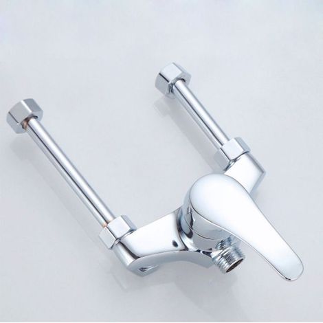 Robinets Mélangeurs En Cuivre - Pour Chauffe-Eau Électrique Et Solaire - Forme En U - Poignée Unique - Diamètre Raccord 20 Mm - Argent (1/5)