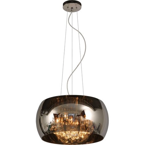 Lustre cristal Lucide Pearl 5xG9 4W noir chromé 40cm (1/3)