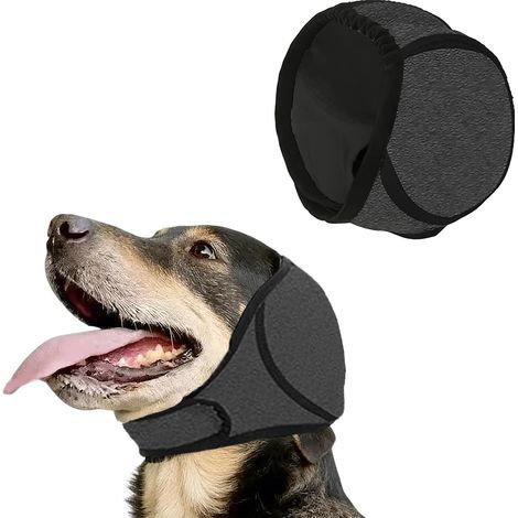Hunde-Ohrenschützer – Lärmreduzierung – Wasserdichter Gehörschutz – Elastische Abdeckung mit Schallisolierung zum Schutz vor Lärm, für Ruhe, Baden und Winter – Grau S (1/5)
