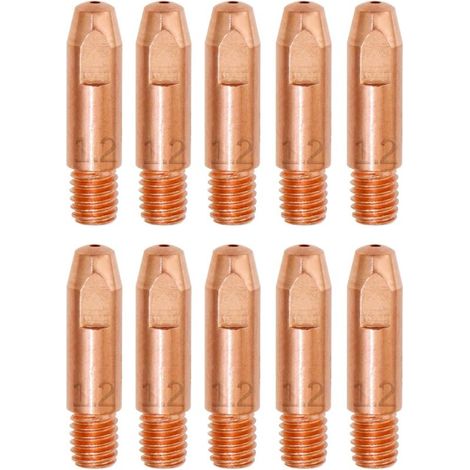 [NEVER USED] 10PCS MB 24KD Welding Accessories 1.2MM Wear Parts Contact Tip MIG Welding Nozzles 0.0472" Welding Torch Contact Tip M6x27mm