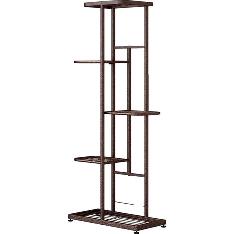 Support de Plantes, Design Économiseur d'Espace à 5 Niveaux, Tient Jusqu'à 6 Pots, marron - expédié depuis ES (1/2)