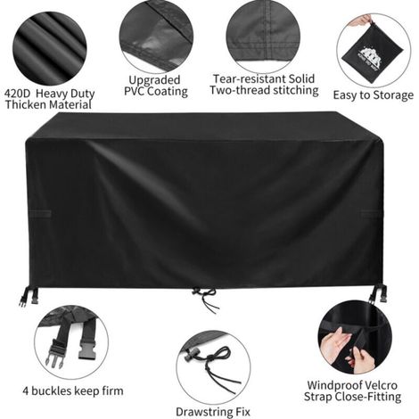 Large Waterproof Garden Patio Furniture Cover for Home Rattan Table Cube (1/4)
