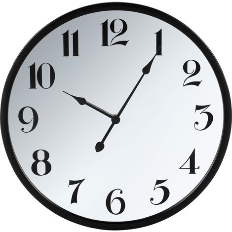 Horloge Murale à Chiffres Arabes Décorative Tendance Noire Rugles (1/5)