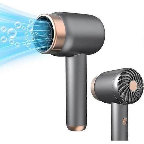 Sèche-cheveux sans fil. 3 vitesses de ventilation. Sèche-cheveux portable et rechargeable. Fonctionne sur batterie. Silencieux. Idéal pour les voyages. (1/4)