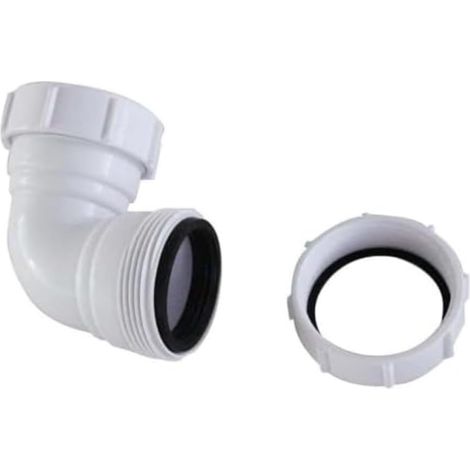 Adaptateur de tuyau en PVC coudé à 90 degrés pour évier de cuisine, bac de douche, évacuation des eaux usées (1/5)