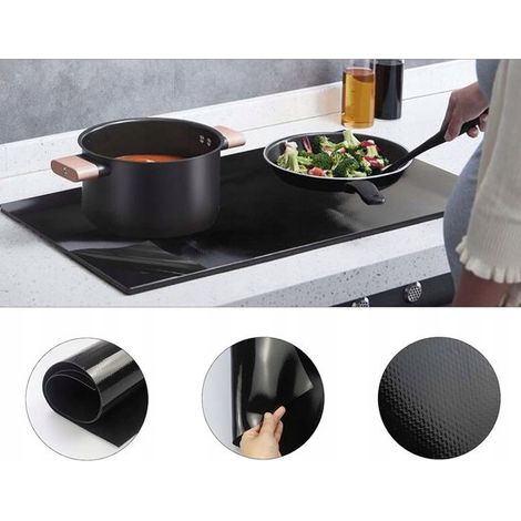 Tappetino in silicone per piani cottura a induzione - Resistente all'olio - 5261 cm - Nero - Silicone rinforzato con fibra di vetro - Facile da pulire (1/5)