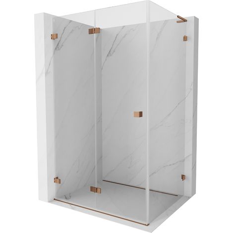 Mexen Lunar-F L faltbare Duschtür links 95 x 80 cm, transparent, Roségold - 836L-095-080-60-00-L (1/5)
