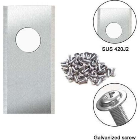 Rasenmähermesser, silberfarbenes, gebogenes Edelstahlmesser, einlochig, passend für WORX Gartenrasenmähermesser