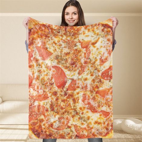 Dekorative Pizzadecke aus weichem Polyester – 80 x 100 cm – Ideal für Sofa, Zuhause und Büro – Lustiges und bequemes Design (1/5)