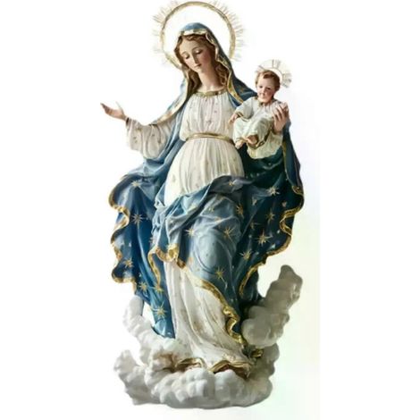 Weihnachtsdekoration mit Marienfigur und Jesuskind (1/4)