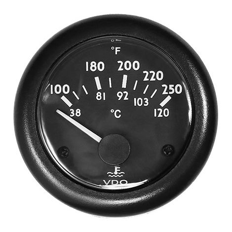 VDO 2/52 mm Kfz-Wassertemperaturanzeige, 24V Motoröl- und Kühlmitteltemperaturüberwachung für Fahrzeuge (24V)