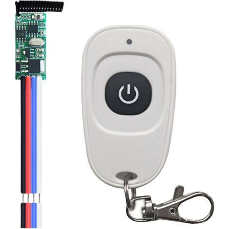 ALLIANDISCommutateur de Télécommande DC12V RF, Télécommande + Récepteur 12 V Kit Mini 433 MHz Module Relais LED Haute Sensibilité DC 3,5-12 V, pour Garage, Serrure de Porte, Buzzer (1/4)