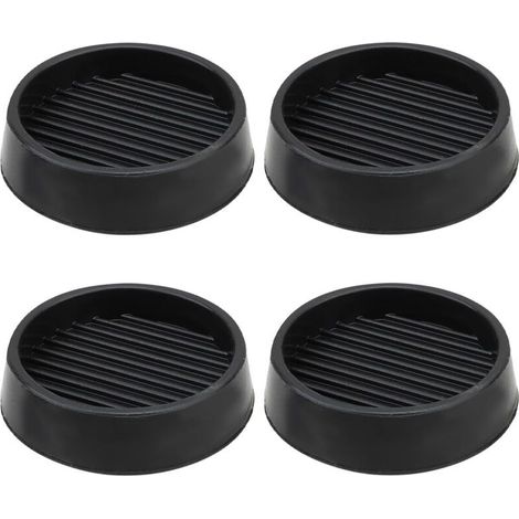 Lot de 4 pieds de meubles en caoutchouc antidérapants, butées de lit, protège-pieds de table et de chaise (5x5 cm, noir) (1/5)