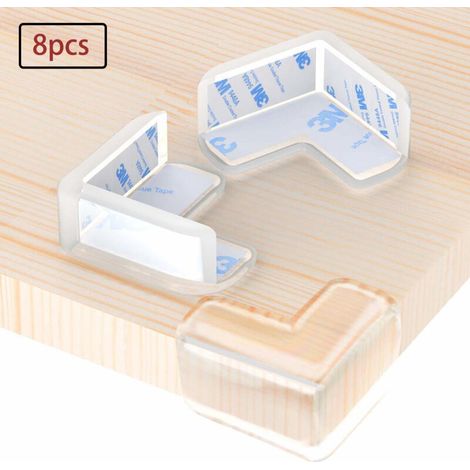 Protège-coins (paquet de 8) Protège-coins transparents Gel antiadhésif élevé Meilleurs protecteurs de coins pour bébé Protège les blessures à la tête des enfants Tables, meubles et coins pointus (1/4)