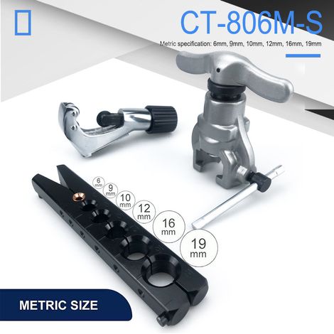 Bande métrique de 9 mm Élargisseur de tube excentrique à 6 trous, collier simple CT-806A-S, jeu de 3 pièces, n'endommage pas l'évasement des tubes en cuivre. (1/5)