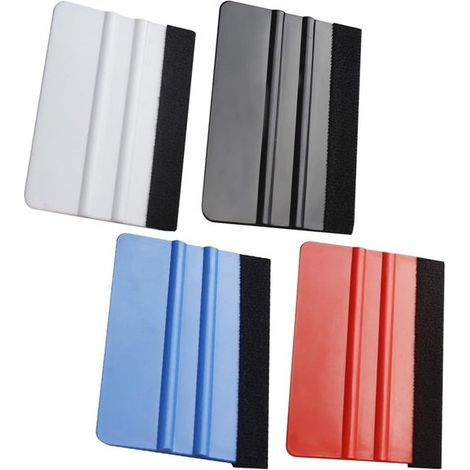 Juego de espátulas de vinilo - Raspador de plástico - Eliminación de burbujas de aire - Material flexible - 4 piezas - Amarillo (1/5)