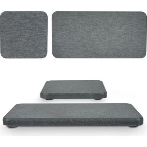 Lot de 4 tapis de séchage en diatomite absorbant l'eau, 2 grands et 2 petits bols avec coussinet antidérapant, papier abrasif, idéal pour le comptoir de cuisine, sous les plantes, la salle de bain (1/4)