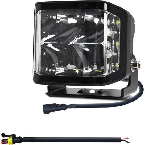 Projecteur de travail LED à 3 faces, 6000K, 100W, étanche IP67, pour camions, motos, SUV, quads et bateaux (1/5)