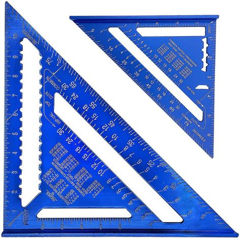 Équerres impériales ASNOMY de 7 et 12 pouces, équerres bleues, équerres de haute précision en alliage d'aluminium pour la mesure de traçage (1/5)