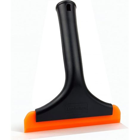 Grattoir en silicone souple pour miroirs de porte de douche en verre, noir