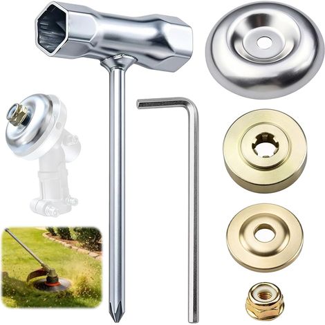 6 x Universal Brush Cutter Head Kit Brush Cutter Head with Attachment Accessories, with Lawn Mowers and Trimmers Garden Maintenance and Weeding (1/5)