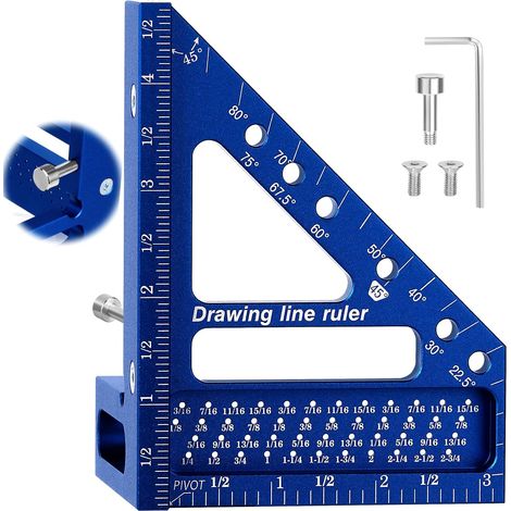 Règle multi-angles 3D - Angle d'onglet en aluminium 22,90°, 22,5-90°, pour une utilisation pratique dans la maintenance et la réparation.-AquaForge (1/5)