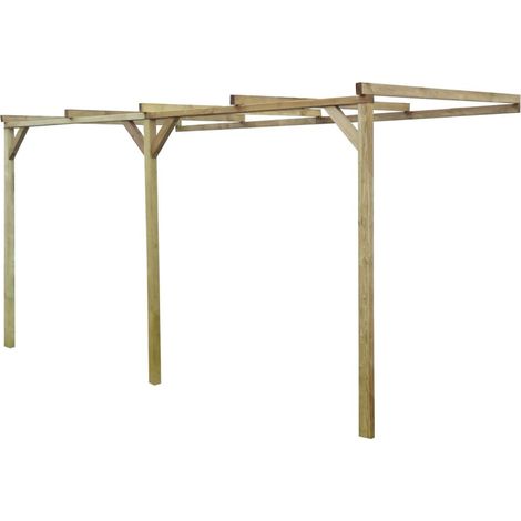 Tonnelle de Jardin Tente de réception - Rapide à Installer à appentis 2 x 4 x 2,2 m Bois BV891596 - BonneVie (1/4)
